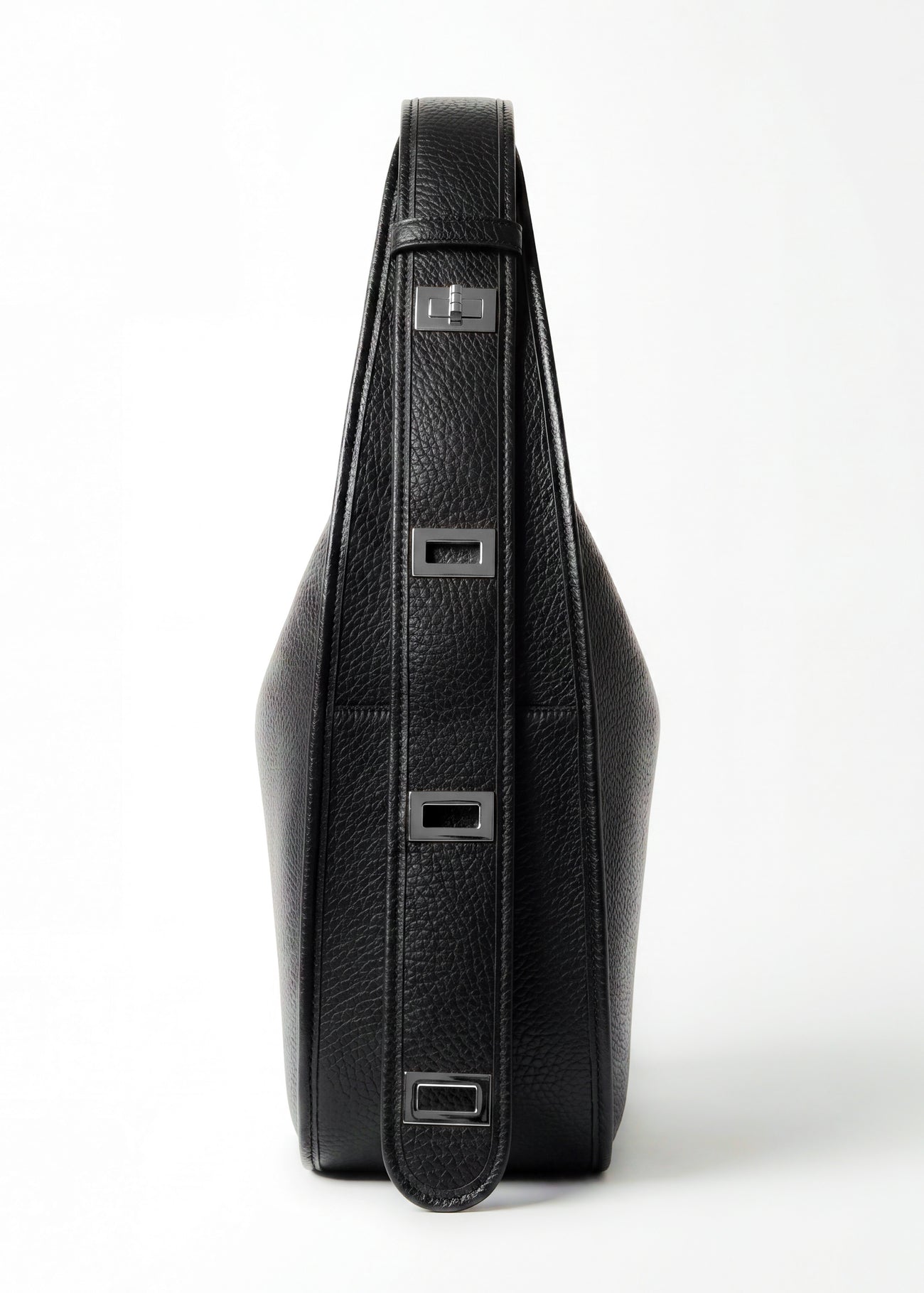 Sac Ève Noir Grainé Argent