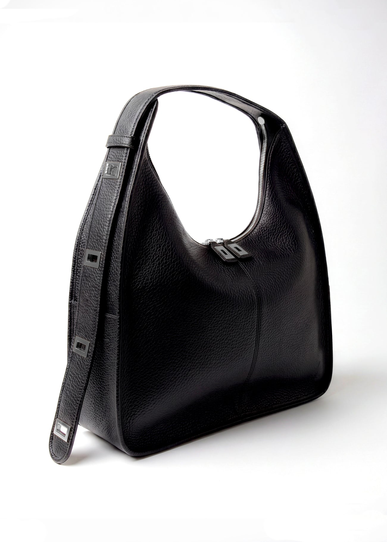 Sac Ève Noir Grainé Argent