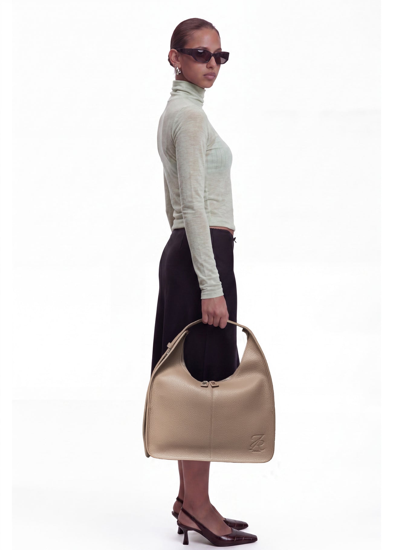 Sac Ève Taupe Grainé Or