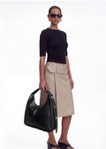 Sac Ève Noir Grainé Argent