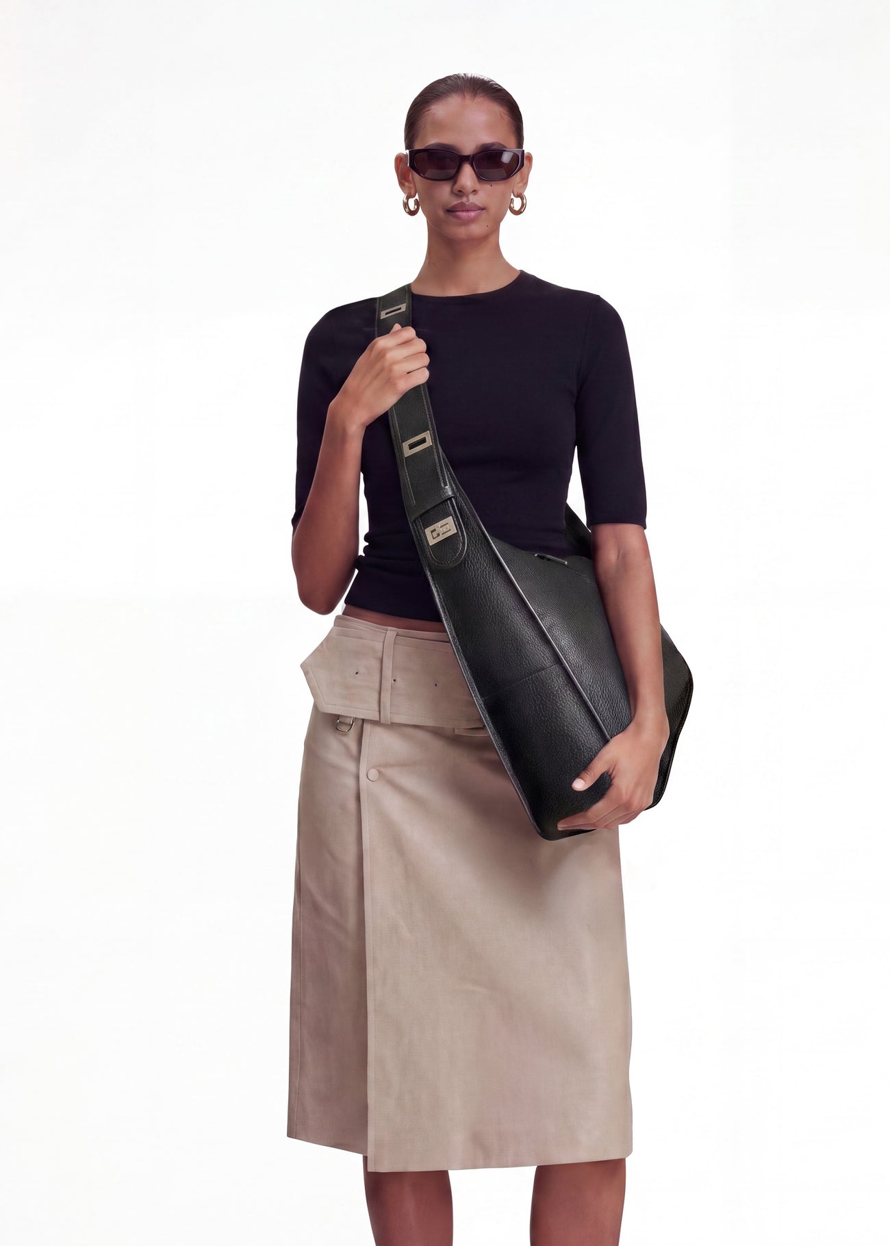 Sac Ève Noir Grainé Or
